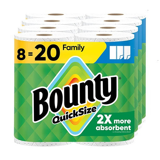 Quick Size Paper Towels [8 Family Rolls = 20 Regular Rolls]