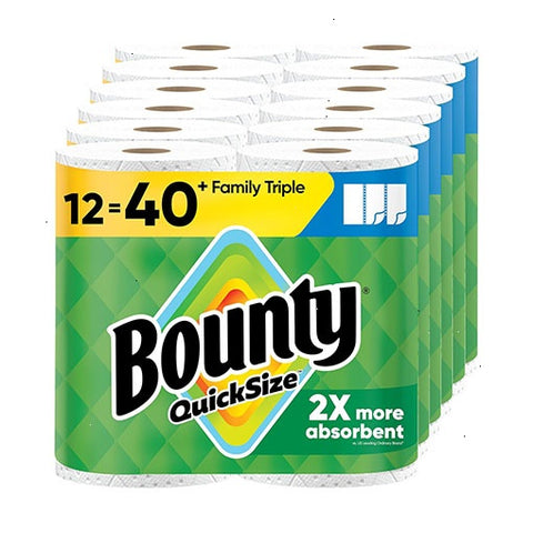 Quick-Size Paper Towels [12 Family Triple = 40 Regular Rolls]